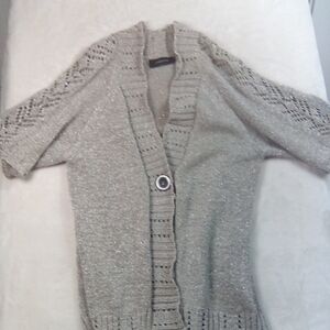 Jones Wear Silver Cardigan Sweater